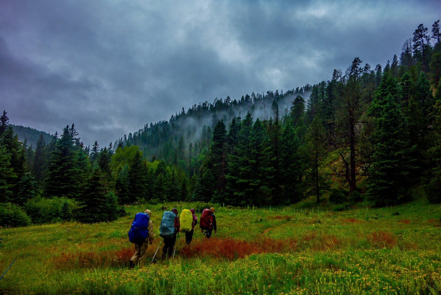 Backpacking on the trail at Philmont